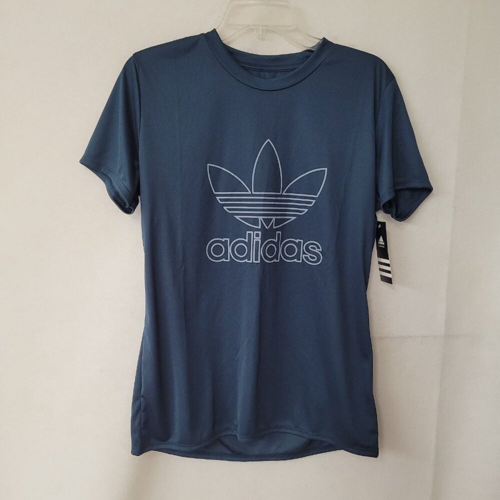 adidas Women's Short Sleeve Tee in Navy with White Logo